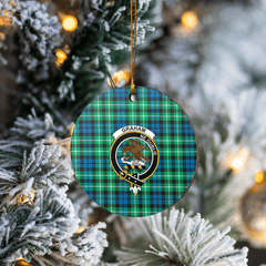 Clan Graham of Montrose Ancient Tartan Crest Round Ceramic Ornament US84 Graham of Montrose Ancient Tartan Tartan Christmas   