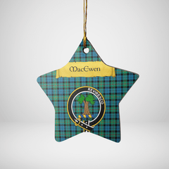 Clan MacEwen Ancient Tartan Crest Star Ceramic Ornament OH64 MacEwen Ancient Tartan Tartan Christmas   