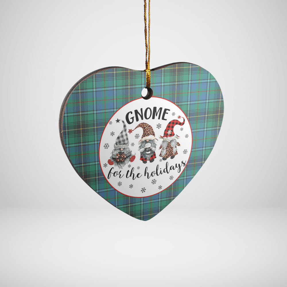 Clan MacInnes Ancient Tartan Tartan Crest Gnome Heart Ceramic Ornament XS48 MacInnes Ancient Tartan Tartan Christmas   