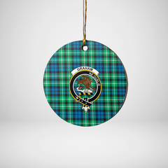 Clan Graham of Montrose Ancient Tartan Crest Round Ceramic Ornament US84 Graham of Montrose Ancient Tartan Tartan Christmas   
