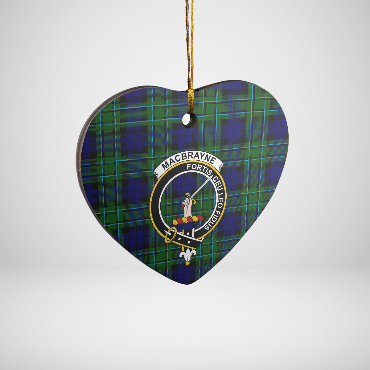 Clan MacCallum Modern Tartan Crest Heart Ceramic Ornament KS61 MacCallum Modern Tartan Tartan Christmas   