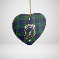 Clan MacCallum Modern Tartan Crest Heart Ceramic Ornament KS61 MacCallum Modern Tartan Tartan Christmas   