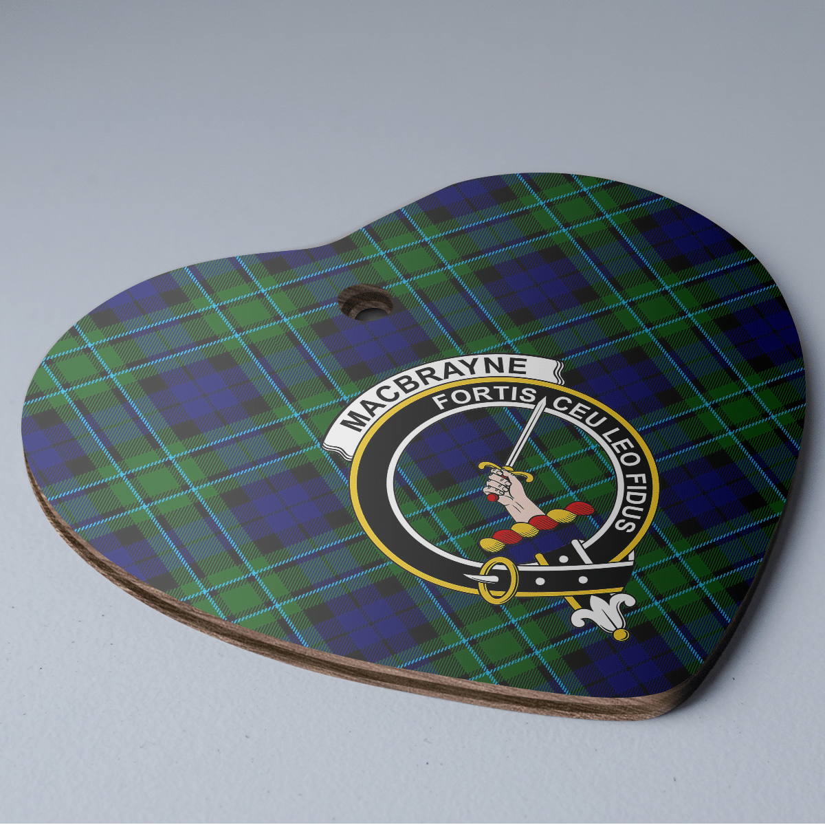 Clan MacCallum Modern Tartan Crest Heart Ceramic Ornament KS61 MacCallum Modern Tartan Tartan Christmas   
