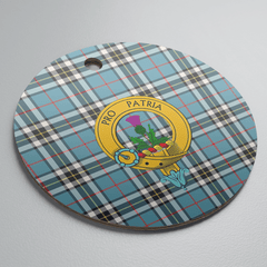 Clan Thomson Tartan Crest Round Ceramic Ornament CX38 Thomson Tartan Tartan Christmas   