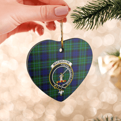 Clan MacCallum Modern Tartan Crest Heart Ceramic Ornament KS61 MacCallum Modern Tartan Tartan Christmas   