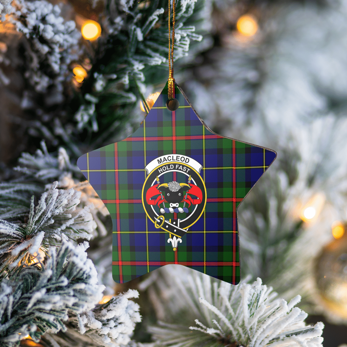 Clan MacLeod of Harris Modern Tartan Crest Star Ceramic Ornament PW94 MacLeod of Harris Modern Tartan Tartan Christmas   