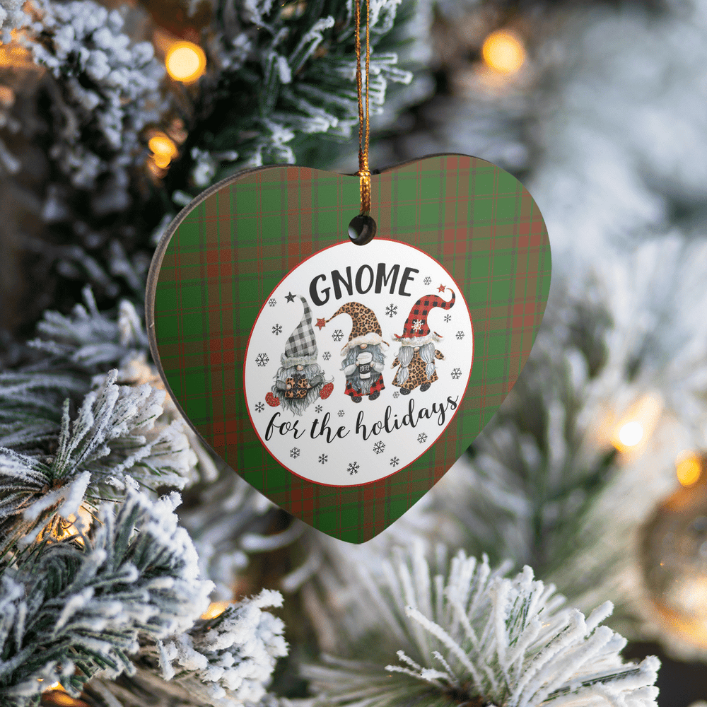 Clan Maxwell Hunting Tartan Tartan Crest Gnome Heart Ceramic Ornament WV31 Maxwell Hunting Tartan Tartan Christmas   