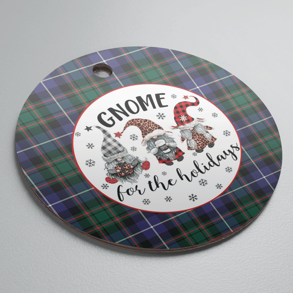 Clan MacRae Hunting Modern Tartan Tartan Crest Gnome Round Ceramic Ornament VD27 MacRae Hunting Modern Tartan Tartan Christmas   