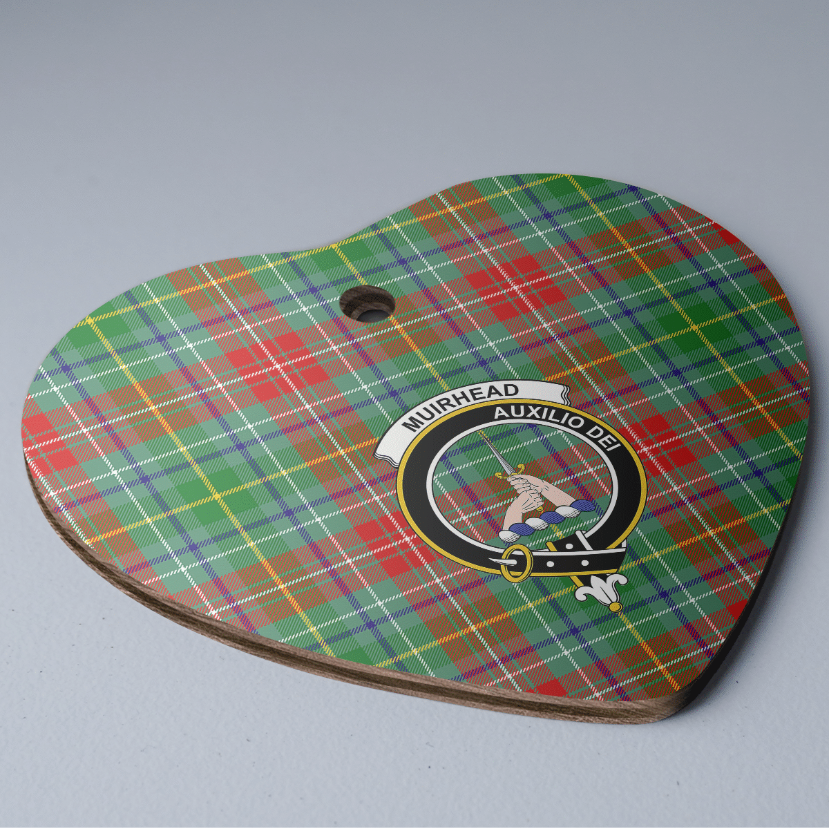 Clan Muirhead Tartan Crest Heart Ceramic Ornament WF68 Muirhead Tartan Tartan Christmas   