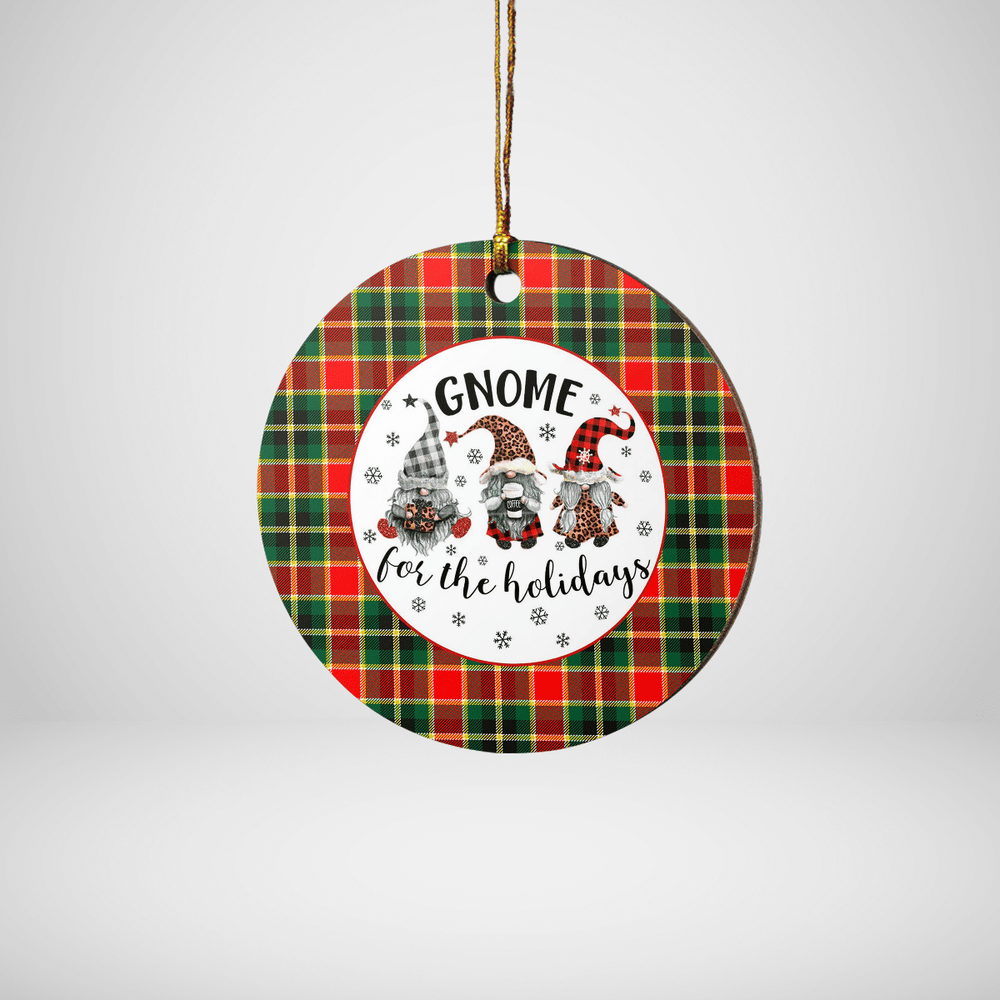 Clan MacLachlan Hunting Modern Tartan Tartan Crest Gnome Round Ceramic Ornament UE74 MacLachlan Hunting Modern Tartan Tartan Christmas   