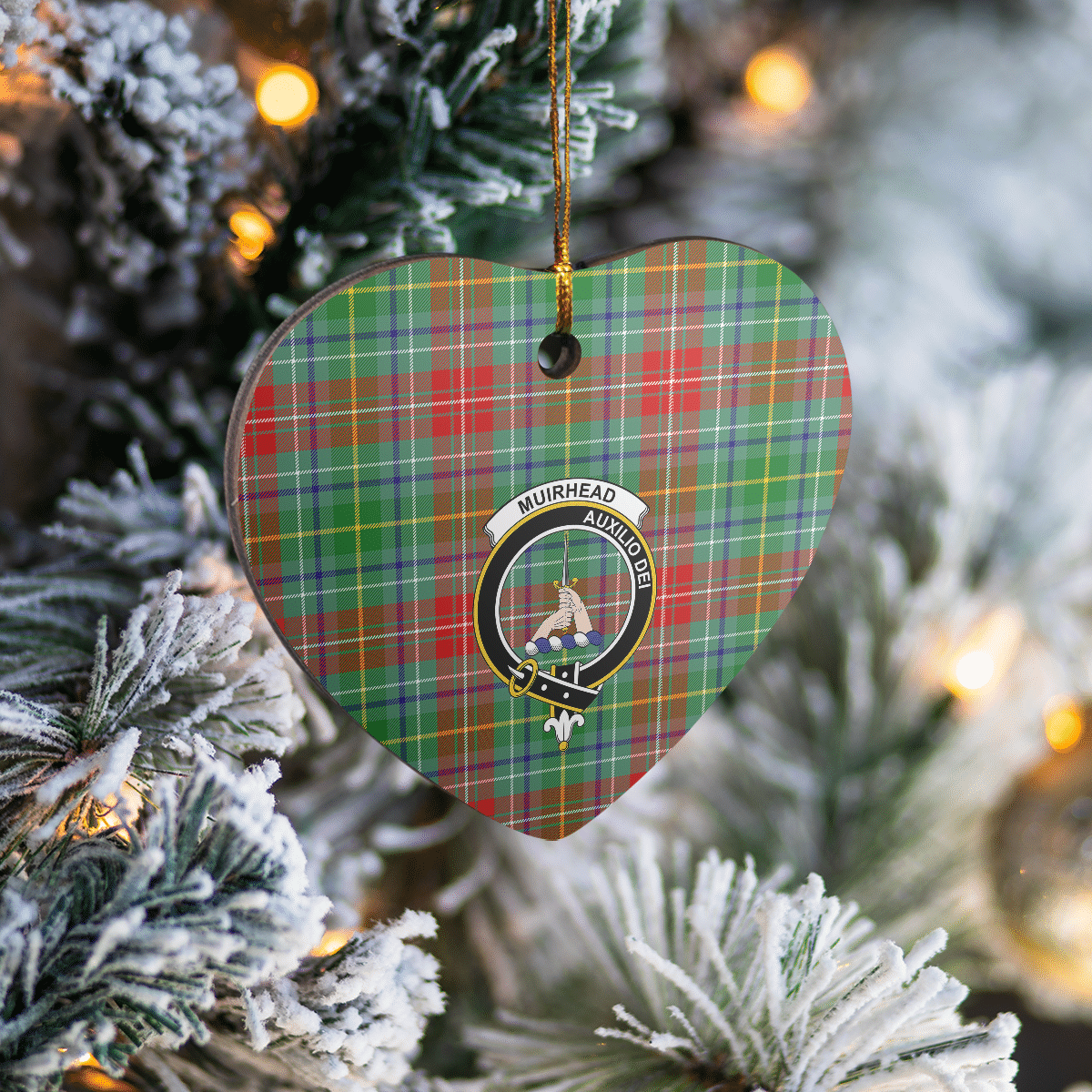 Clan Muirhead Tartan Crest Heart Ceramic Ornament WF68 Muirhead Tartan Tartan Christmas   
