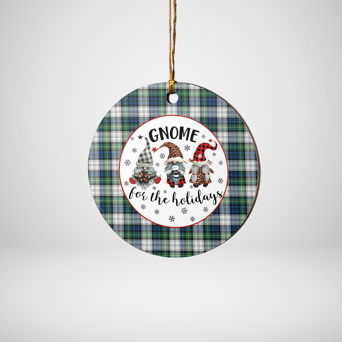 Clan Gordon Dress Ancient Tartan Tartan Crest Gnome Round Ceramic Ornament ND97 Gordon Dress Ancient Tartan Tartan Christmas   