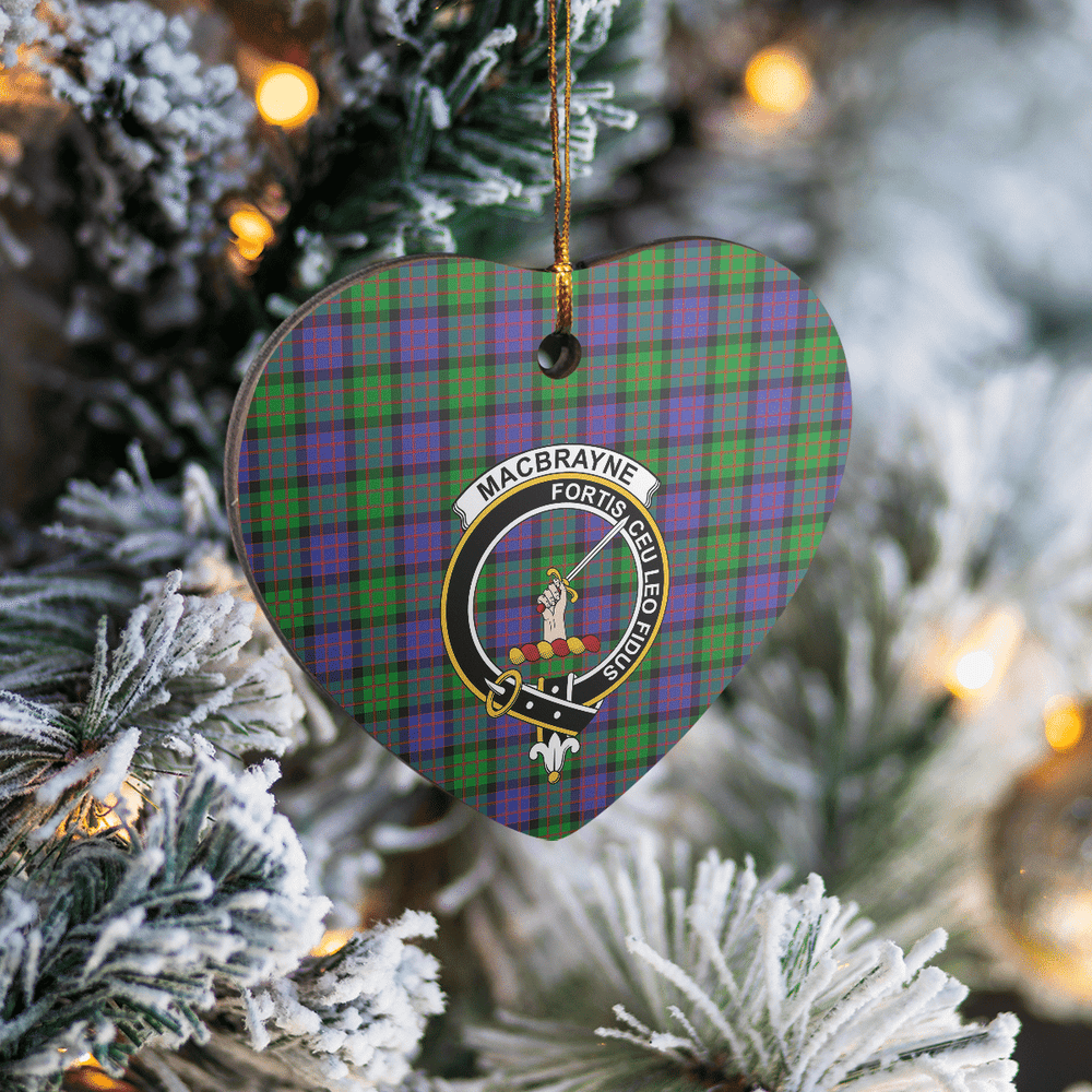Clan MacBrayne Tartan Crest Heart Ceramic Ornament YP96 MacBrayne Tartan Tartan Christmas   