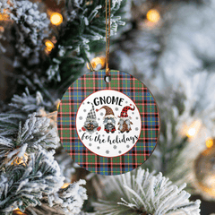 Clan Norvel (Stirling) Tartan Tartan Crest Gnome Round Ceramic Ornament QH32 Norvel (Stirling) Tartan Tartan Christmas   