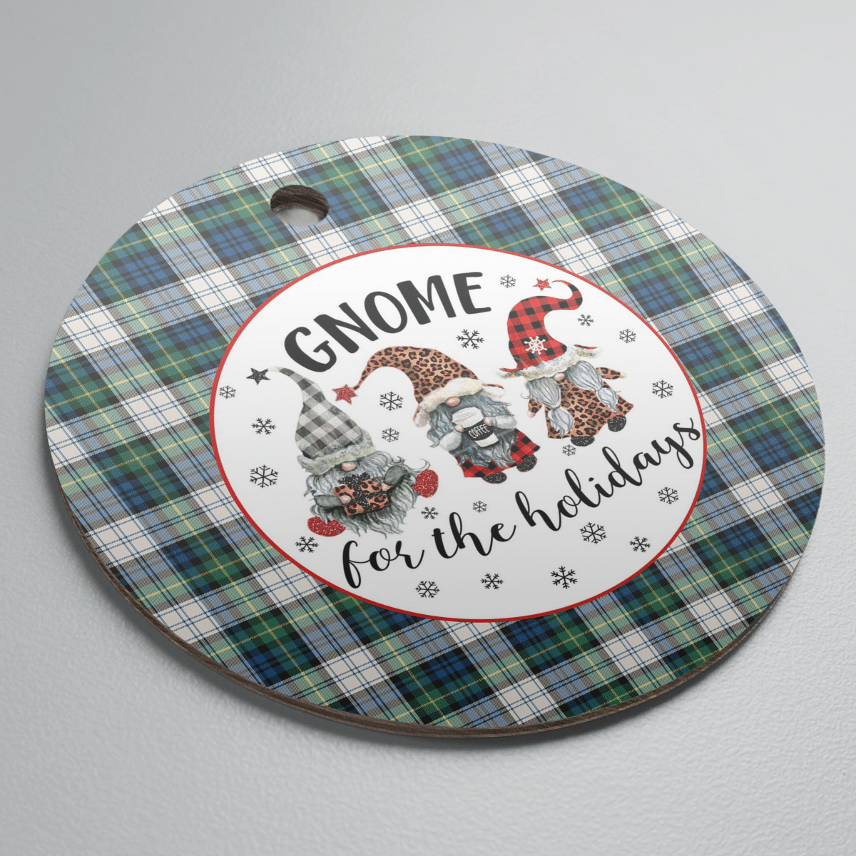 Clan Gordon Dress Ancient Tartan Tartan Crest Gnome Round Ceramic Ornament ND97 Gordon Dress Ancient Tartan Tartan Christmas   