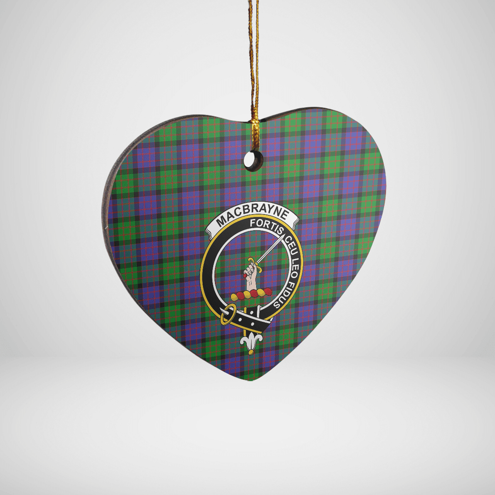 Clan MacBrayne Tartan Crest Heart Ceramic Ornament YP96 MacBrayne Tartan Tartan Christmas   
