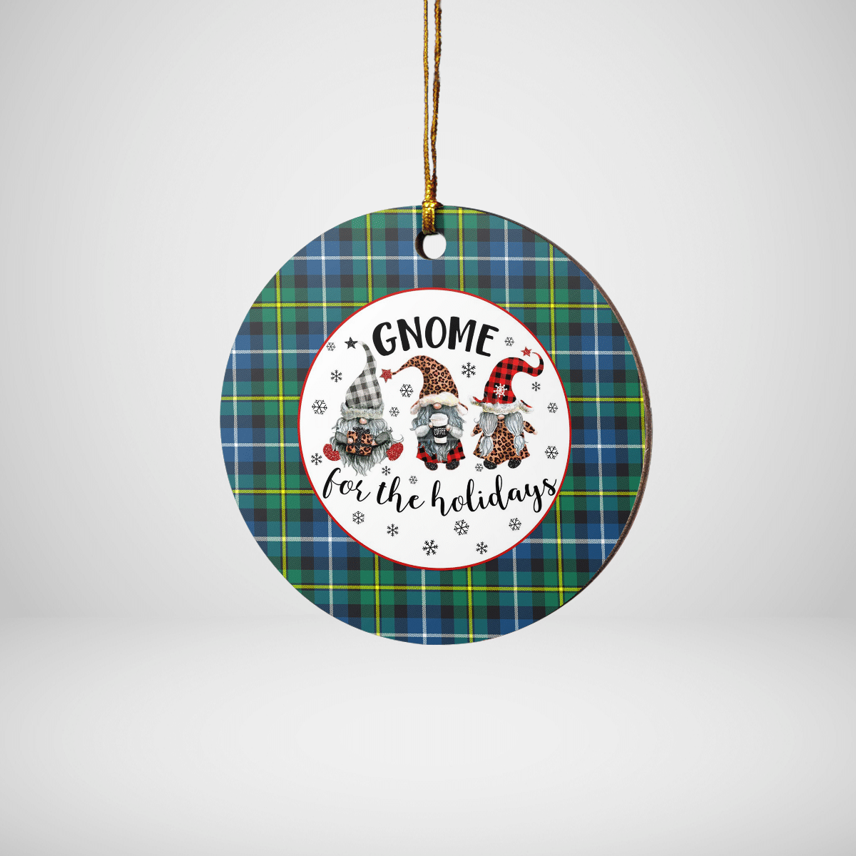 Clan MacNeill of Barra Ancient Tartan Tartan Crest Gnome Round Ceramic Ornament LS84 MacNeill of Barra Ancient Tartan Tartan Christmas   