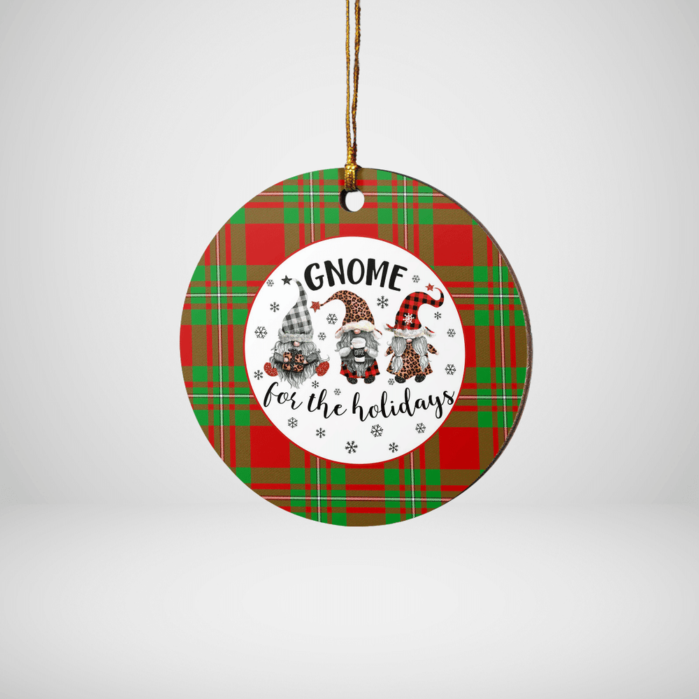 Clan MacGregor Modern Tartan Tartan Crest Gnome Round Ceramic Ornament AG10 MacGregor Modern Tartan Tartan Christmas   