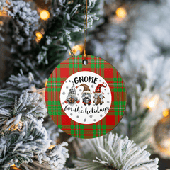 Clan MacGregor Modern Tartan Tartan Crest Gnome Round Ceramic Ornament AG10 MacGregor Modern Tartan Tartan Christmas   