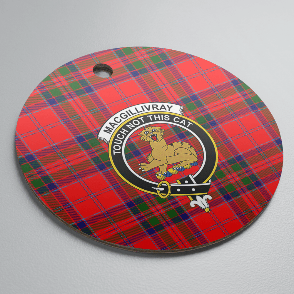 Clan MacGillivray Modern Tartan Crest Round Ceramic Ornament ID58 MacGillivray Modern Tartan Tartan Christmas   