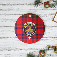 Clan MacGillivray Modern Tartan Crest Round Ceramic Ornament ID58 MacGillivray Modern Tartan Tartan Christmas   