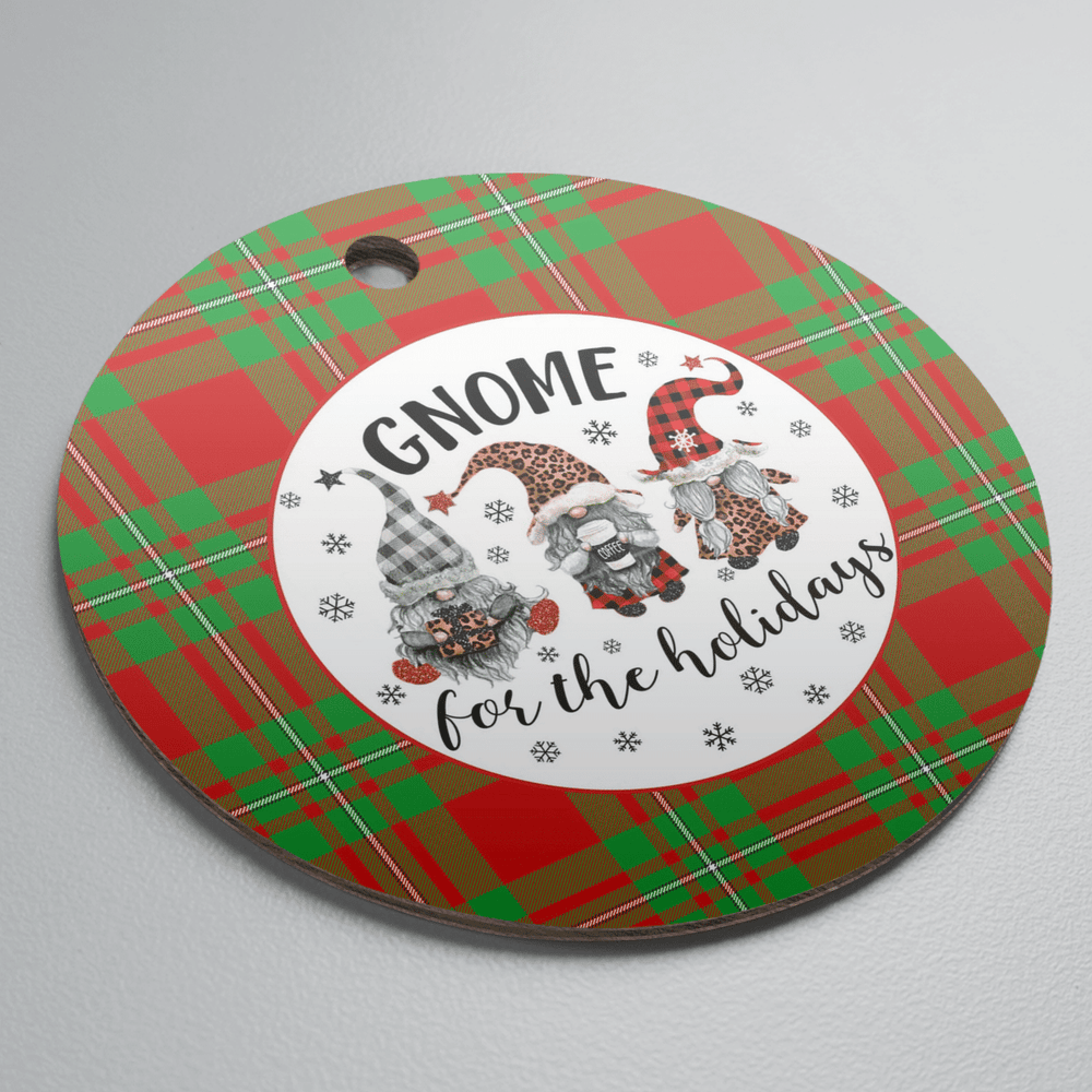 Clan MacGregor Modern Tartan Tartan Crest Gnome Round Ceramic Ornament AG10 MacGregor Modern Tartan Tartan Christmas   