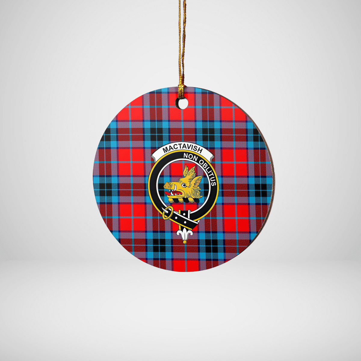 Clan MacTavish Modern Tartan Crest Round Ceramic Ornament FZ91 MacTavish Modern Tartan Tartan Christmas   