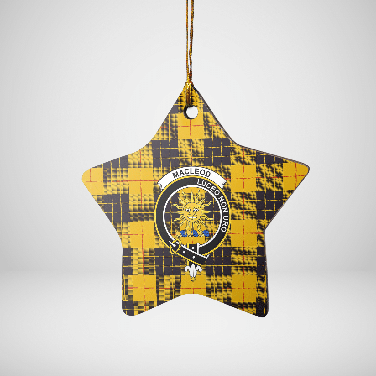 Clan MacLeod of Lewis Ancient Tartan Crest Star Ceramic Ornament DU45 MacLeod of Lewis Ancient Tartan Tartan Christmas   