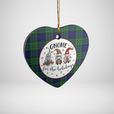 Clan MacCallum Modern Tartan Tartan Crest Gnome Heart Ceramic Ornament