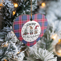 Clan Graham of Menteith Red Tartan Tartan Crest Gnome Heart Ceramic Ornament EG16 Graham of Menteith Red Tartan Tartan Christmas   