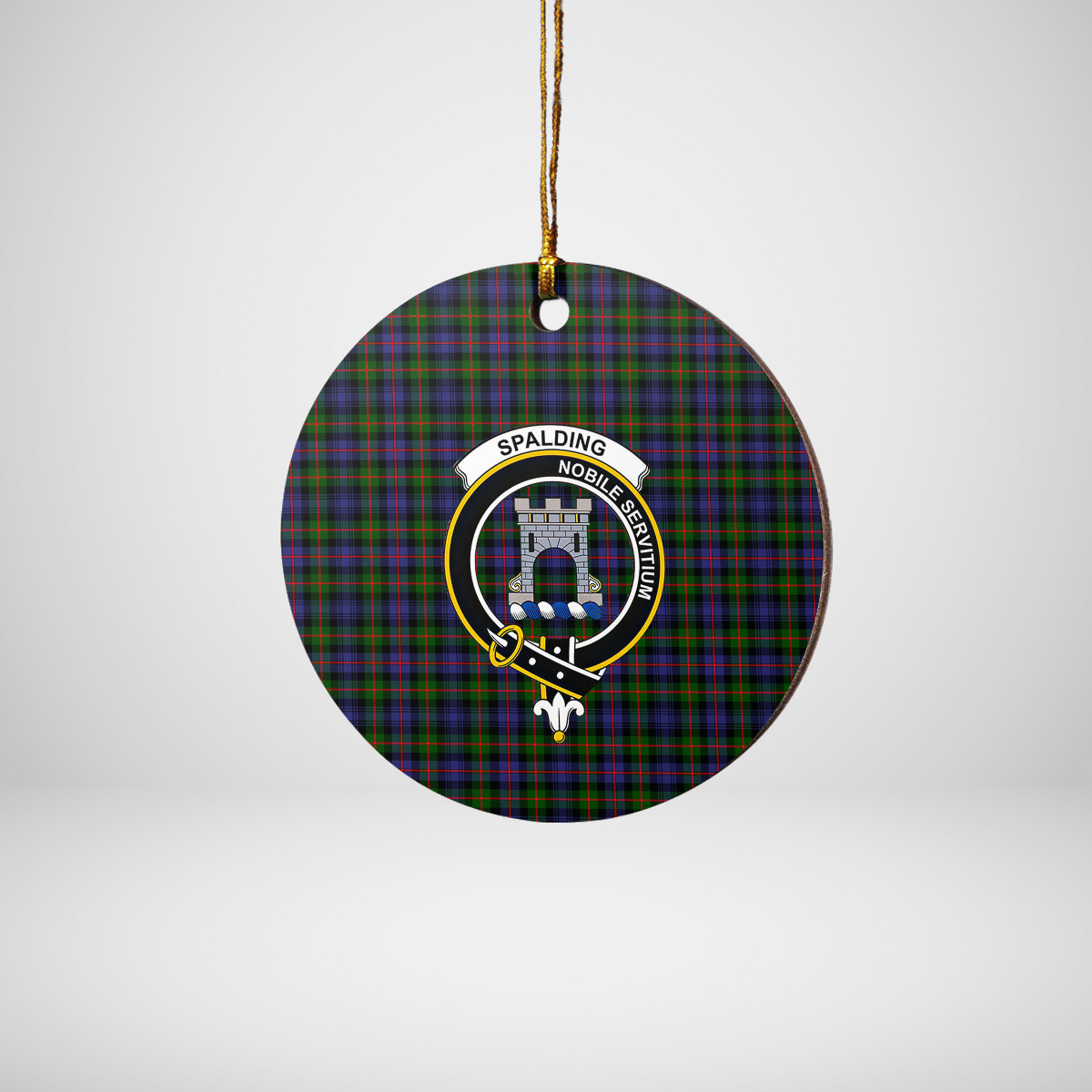 Clan Spalding Murray of Atholl Modern Tartan Crest Round Ceramic Ornament UX54 Spalding Murray of Atholl Modern Tartan Tartan Christmas   