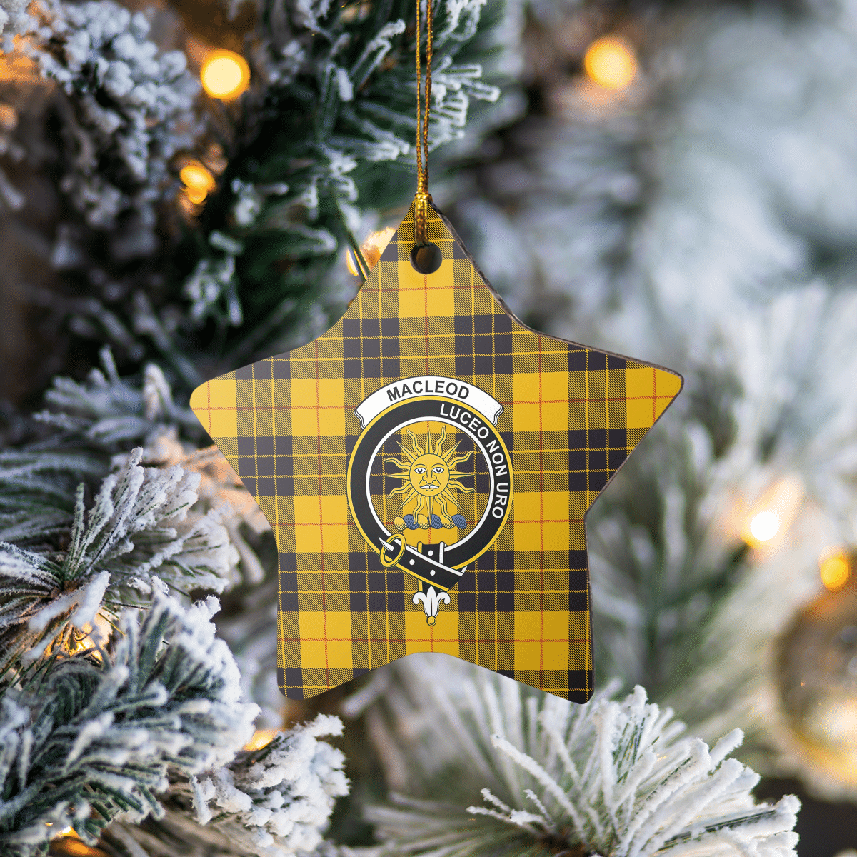 Clan MacLeod of Lewis Ancient Tartan Crest Star Ceramic Ornament DU45 MacLeod of Lewis Ancient Tartan Tartan Christmas   