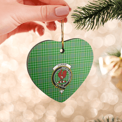 Clan Currie Tartan Crest Heart Ceramic Ornament BO95 Currie Tartan Tartan Christmas   
