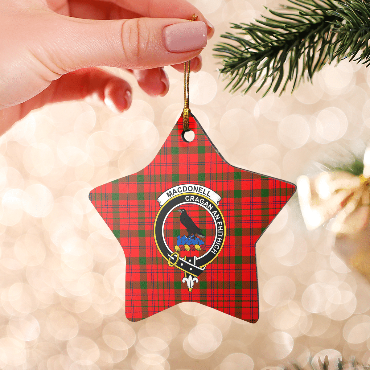 Clan MacDonnell of Keppoch Modern Tartan Crest Star Ceramic Ornament AJ87 MacDonnell of Keppoch Modern Tartan Tartan Christmas   