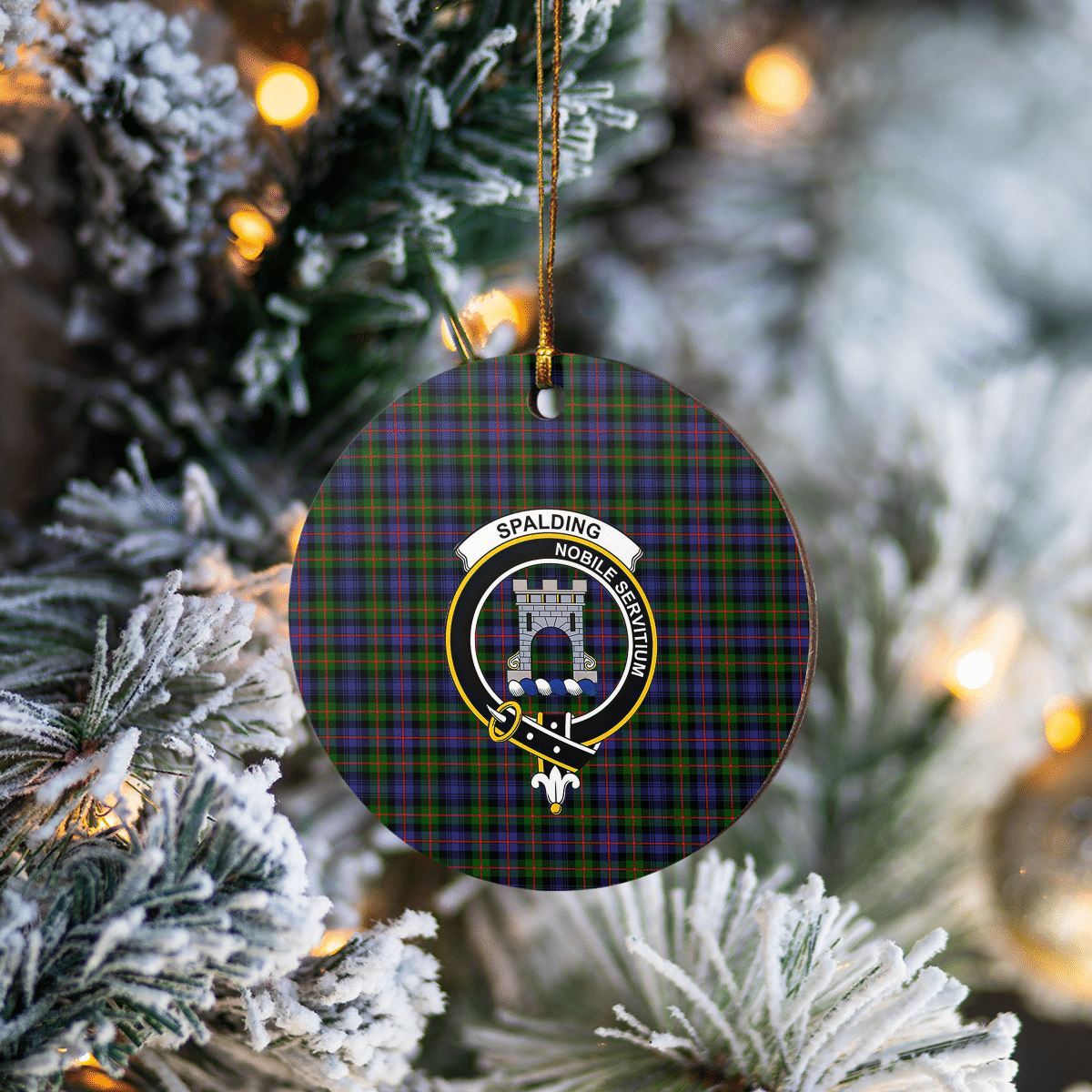 Clan Spalding Murray of Atholl Modern Tartan Crest Round Ceramic Ornament UX54 Spalding Murray of Atholl Modern Tartan Tartan Christmas   