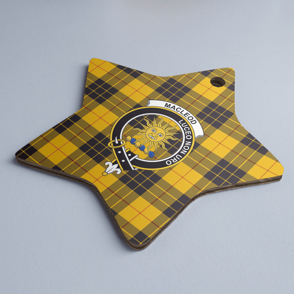 Clan MacLeod of Lewis Ancient Tartan Crest Star Ceramic Ornament DU45 MacLeod of Lewis Ancient Tartan Tartan Christmas   