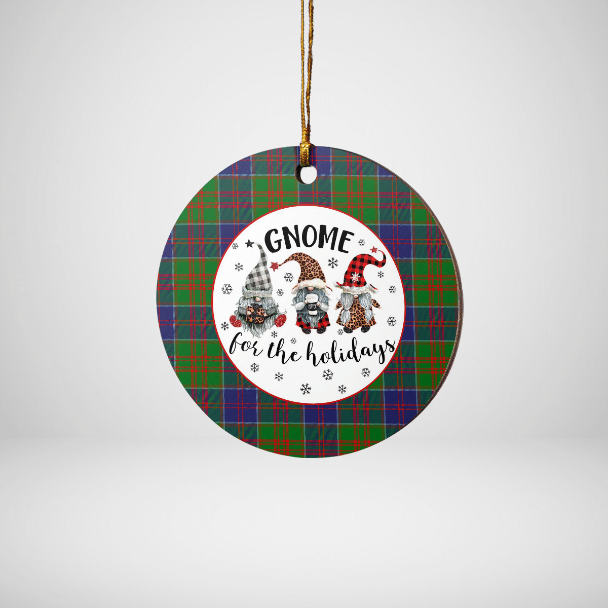 Clan Stewart of Appin Hunting Modern Tartan Tartan Crest Gnome Round Ceramic Ornament XZ32 Stewart of Appin Hunting Modern Tartan Tartan Christmas   