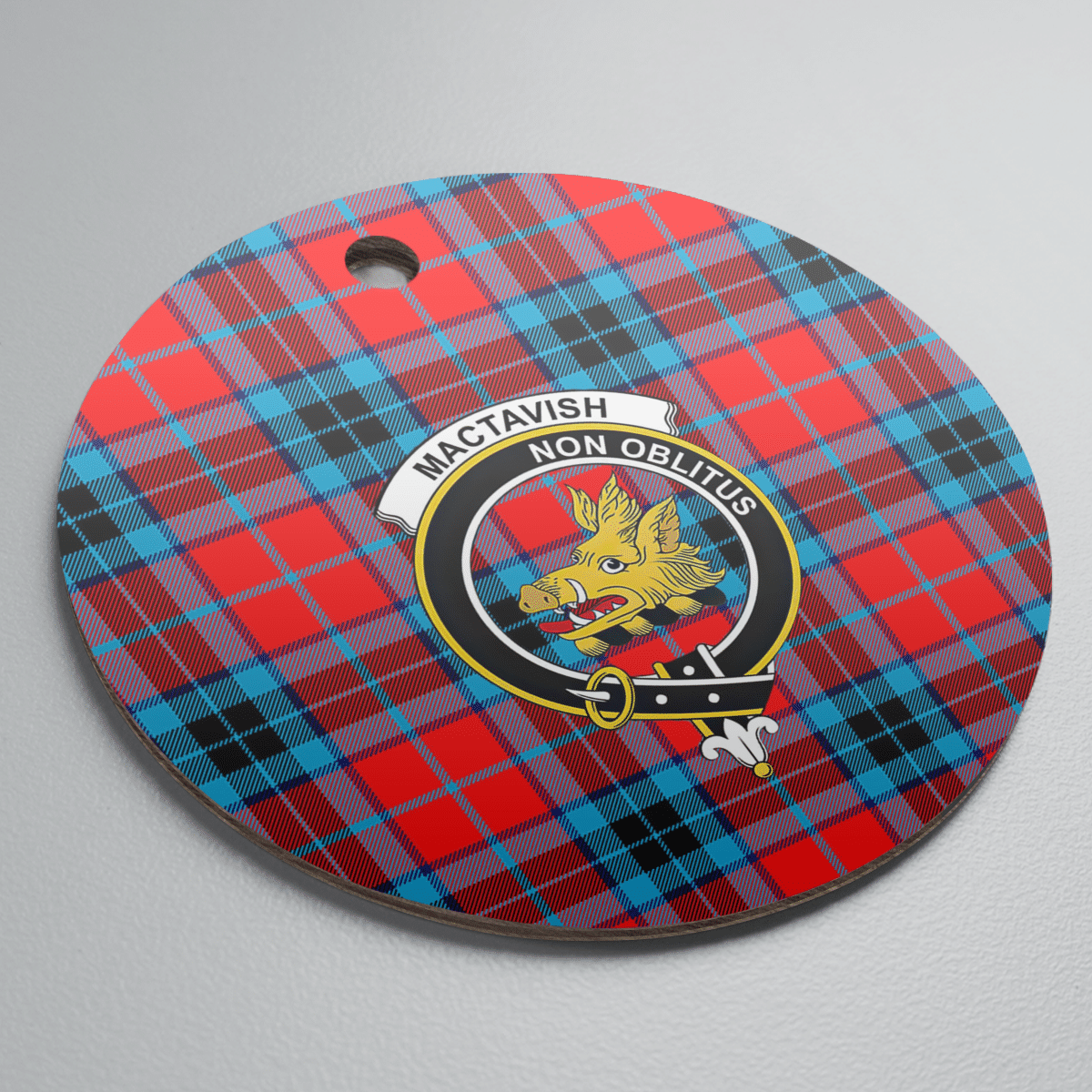 Clan MacTavish Modern Tartan Crest Round Ceramic Ornament FZ91 MacTavish Modern Tartan Tartan Christmas   