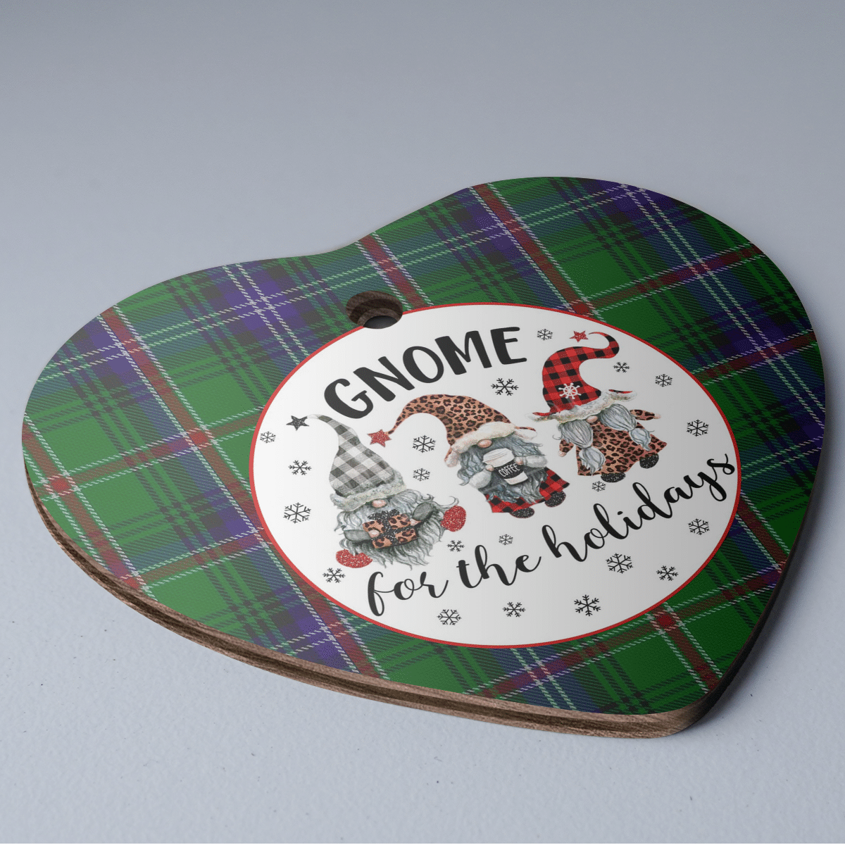 Clan Kirby Tartan Tartan Crest Gnome Heart Ceramic Ornament XI44 Kirby Tartan Tartan Christmas   