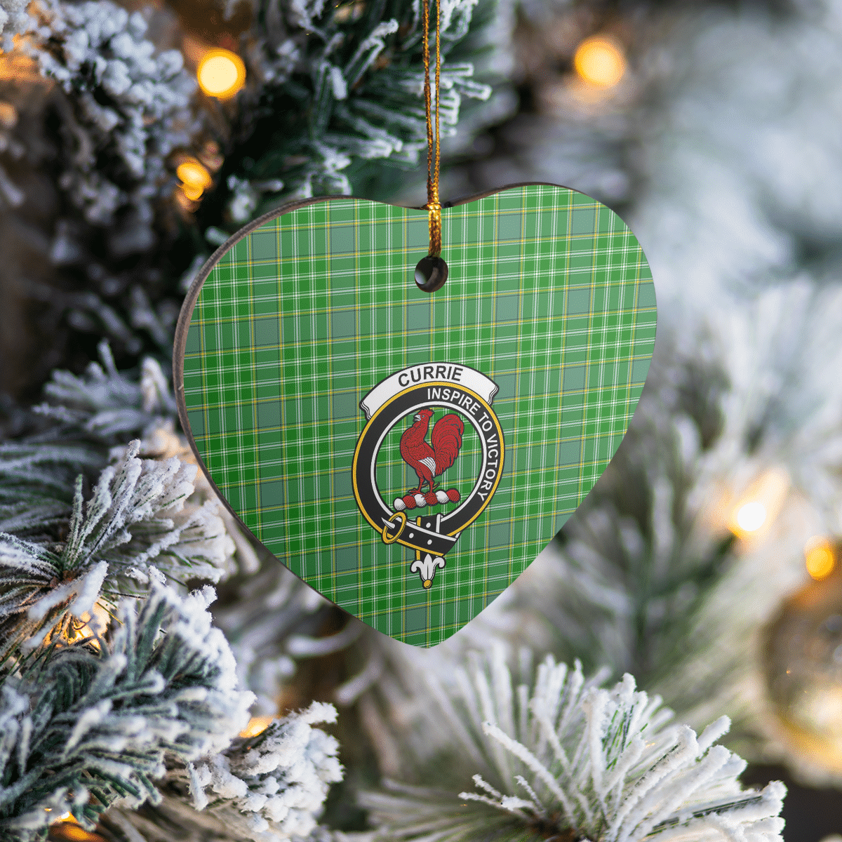 Clan Currie Tartan Crest Heart Ceramic Ornament BO95 Currie Tartan Tartan Christmas   