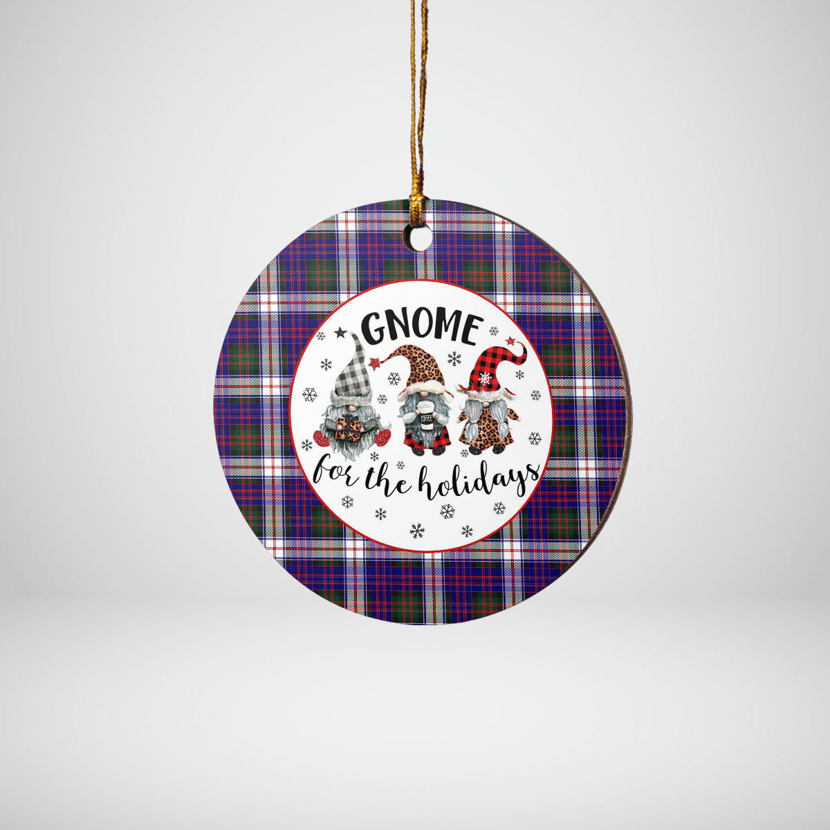 Clan MacDonald Dress Modern Tartan Tartan Crest Gnome Round Ceramic Ornament CU25 MacDonald Dress Modern Tartan Tartan Christmas   