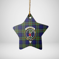 Clan Colquhoun Modern Tartan Crest Star Ceramic Ornament JD35 Colquhoun Modern Tartan Tartan Christmas   