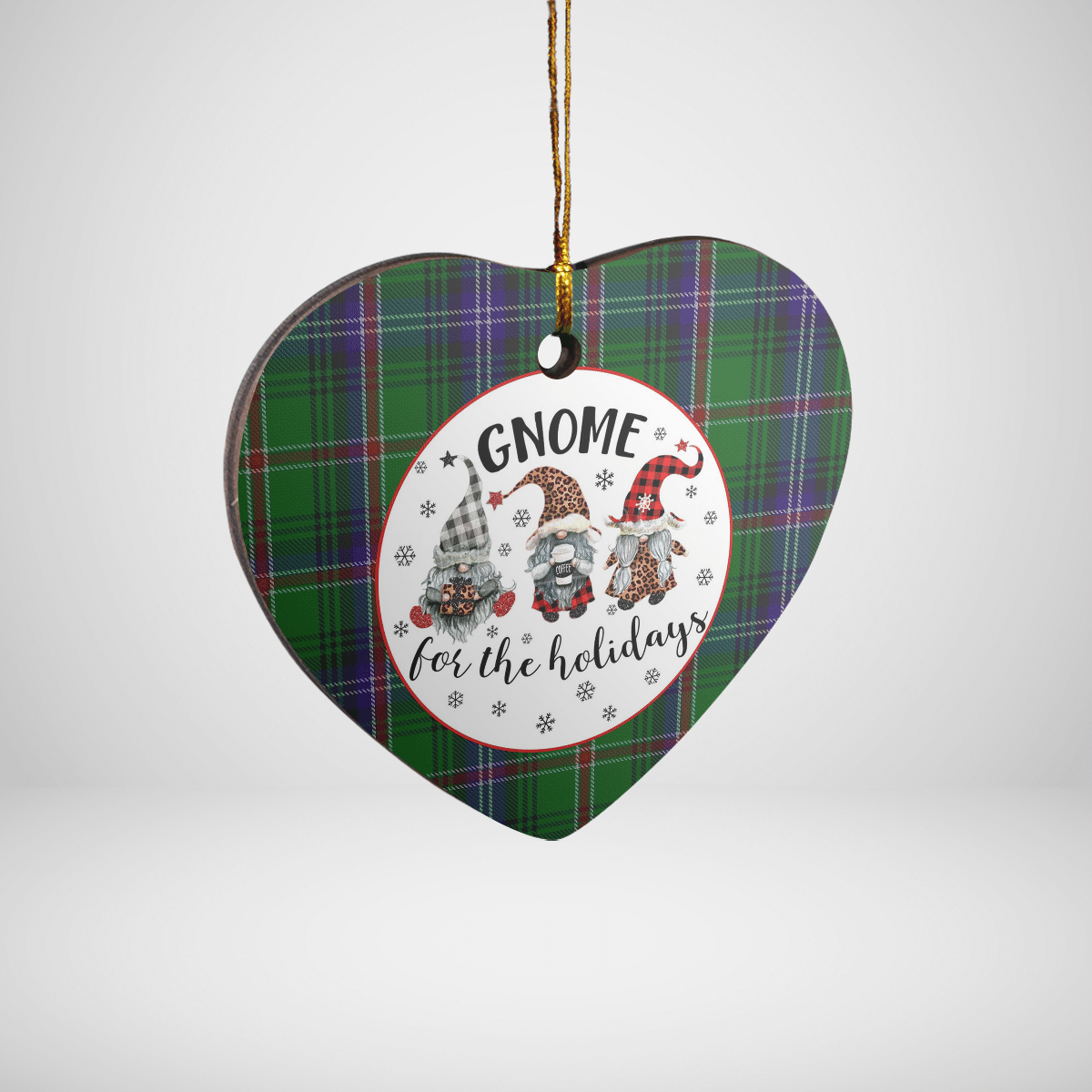 Clan Kirby Tartan Tartan Crest Gnome Heart Ceramic Ornament XI44 Kirby Tartan Tartan Christmas   
