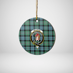 Clan Melville Tartan Crest Round Ceramic Ornament NP15 Melville Tartan Tartan Christmas   