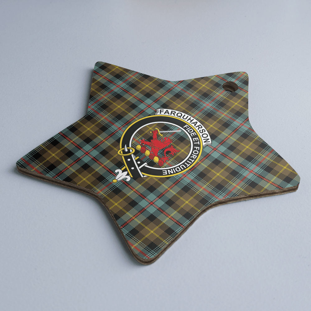 Clan Farquharson Weathered Tartan Crest Star Ceramic Ornament UM17 Farquharson Weathered Tartan Tartan Christmas   