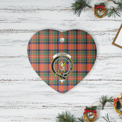 Clan Stewart Royal Ancient Tartan Crest Heart Ceramic Ornament VK89 Stewart Royal Ancient Tartan Tartan Christmas   
