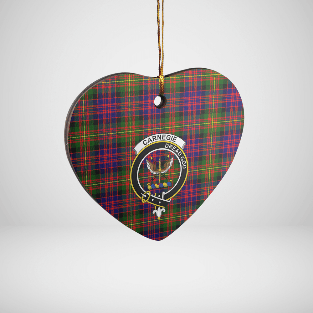 Clan Carnegie Modern Tartan Crest Heart Ceramic Ornament HY42 Carnegie Modern Tartan Tartan Christmas   