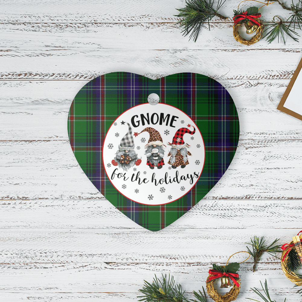 Clan Kirby Tartan Tartan Crest Gnome Heart Ceramic Ornament XI44 Kirby Tartan Tartan Christmas   
