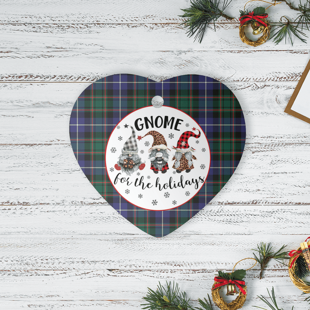 Clan MacRae Hunting Modern Tartan Tartan Crest Gnome Heart Ceramic Ornament ZQ49 MacRae Hunting Modern Tartan Tartan Christmas   