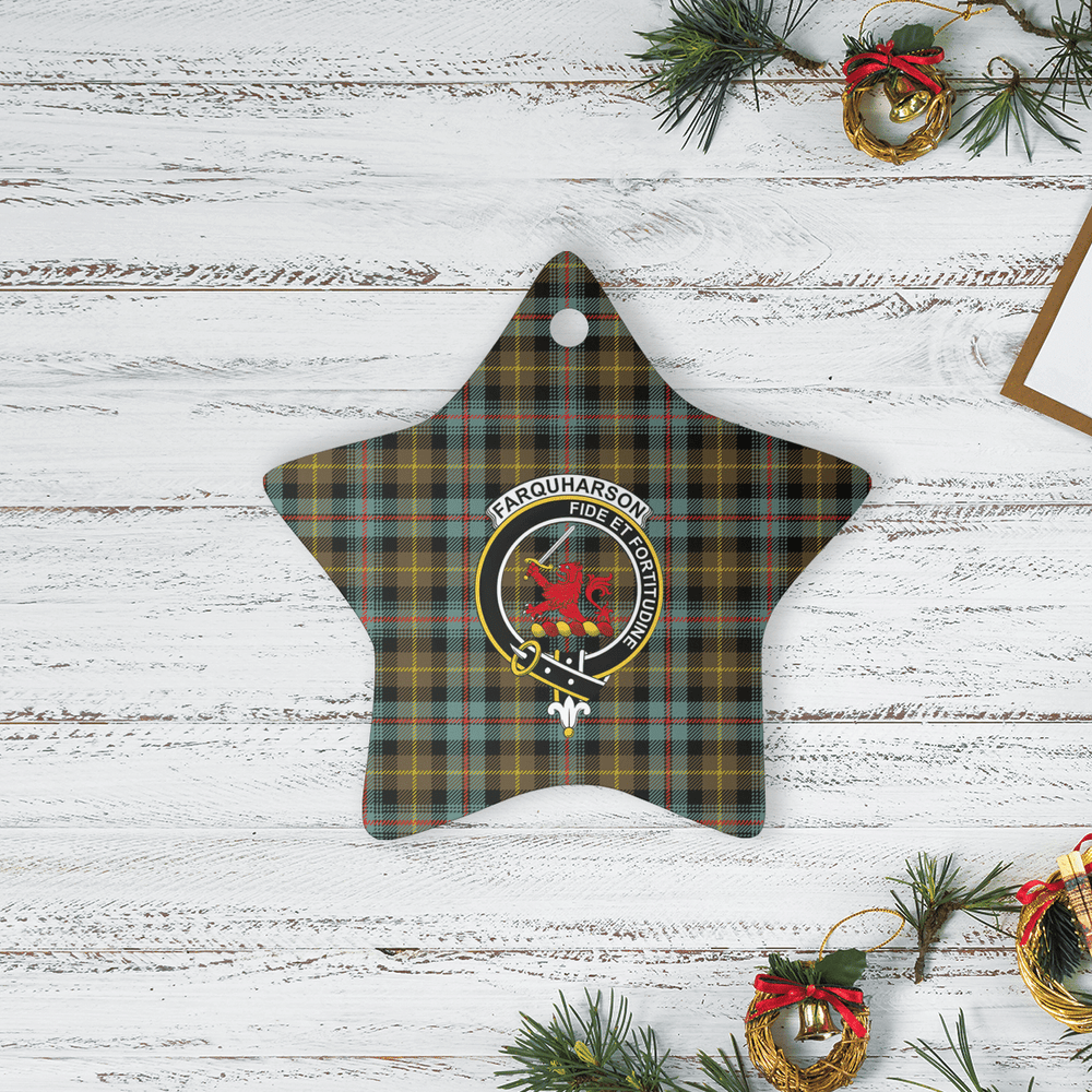 Clan Farquharson Weathered Tartan Crest Star Ceramic Ornament UM17 Farquharson Weathered Tartan Tartan Christmas   